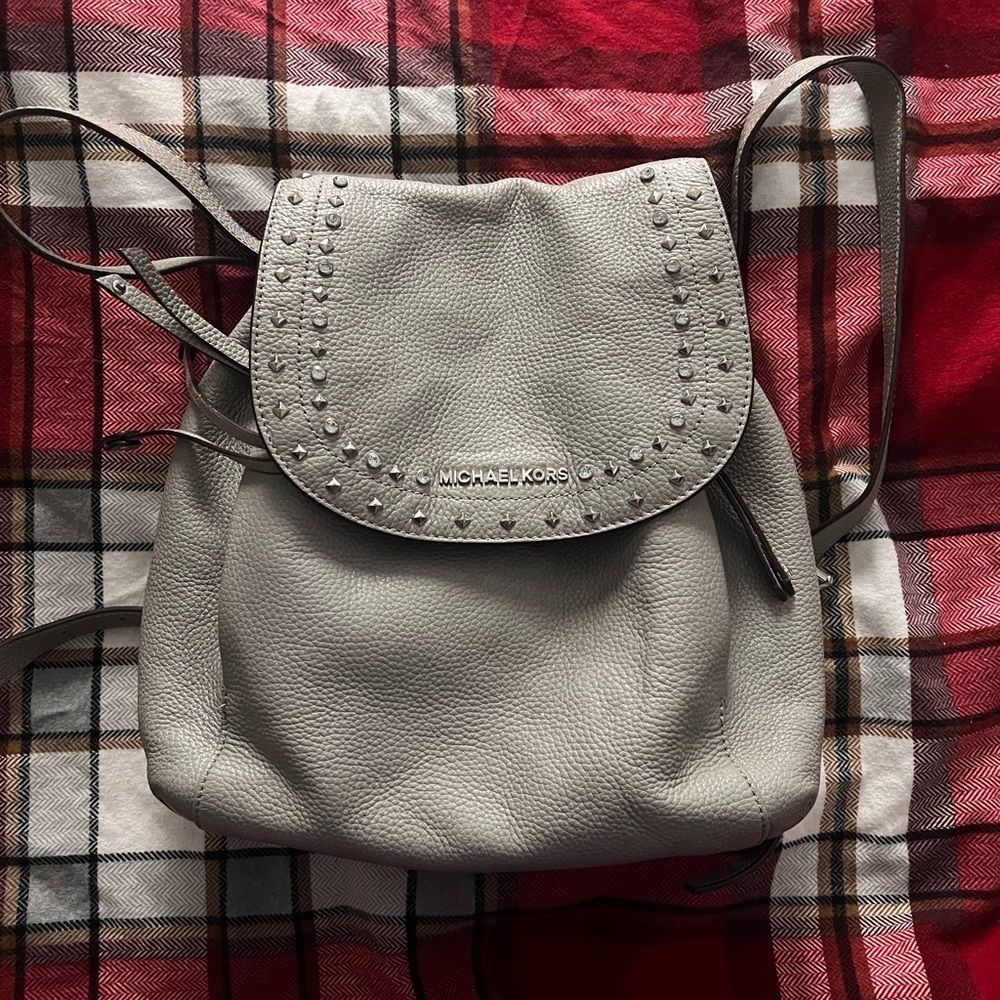Mk Riley Ash Gray Bucket Backpack